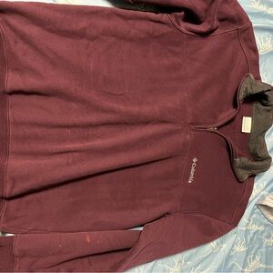 Columbia Men's Maroon Zip-Up Sweater